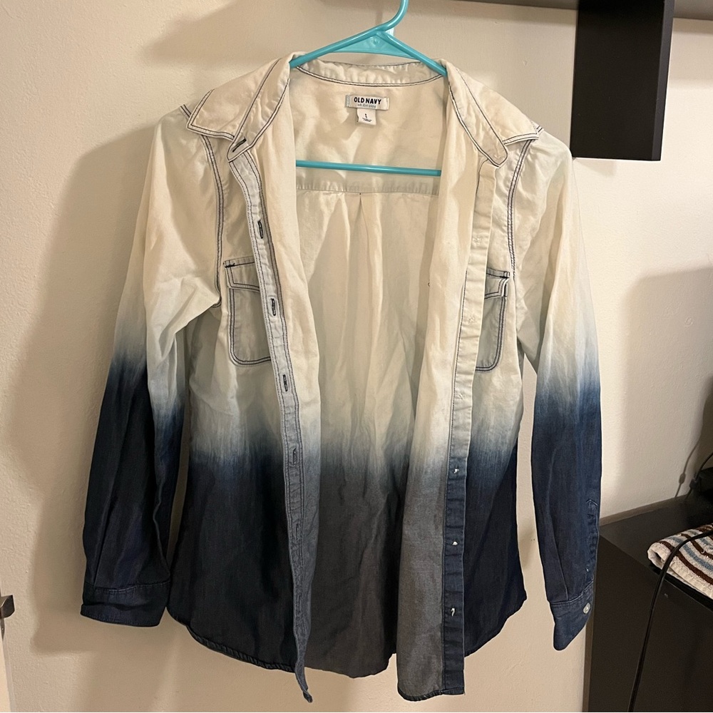 Old Navy Dip Dyed Denim Shirt